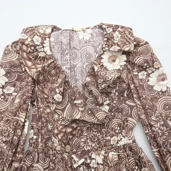 Ulla Johnson Lola Long Sleeve Floral Ruffle Mini Dress Size 4 - Picture 6 of 12